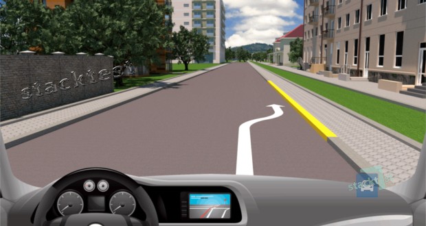 Какое назначение имеет жёлтая сплошная линия дорожной разметки, нанесённая по верху бордюра?