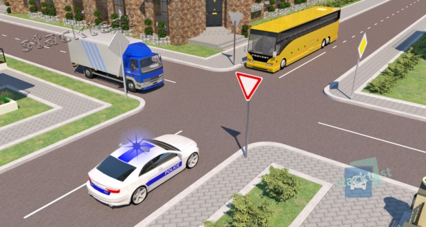 В показанной ситуации водитель грузового автомобиля: