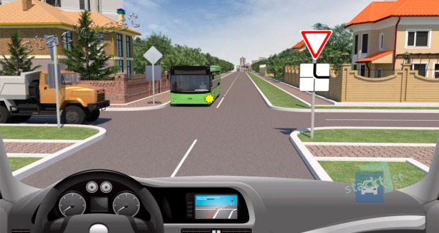 При повороте направо Вы в показанной ситуации: