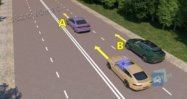 Kuidas peab toimima sõiduauto A juht?