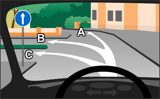 В направлении стрелки с какой буквой разрешается ехать?