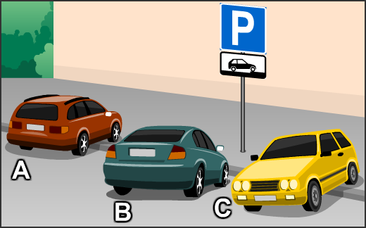 Milline auto on õigesti pargitud?