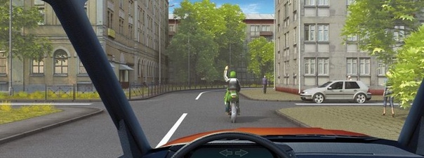 Поднятая вверх рука водителя мотоцикла является сигналом, информирующим Вас о его намерении: