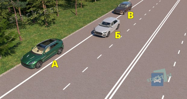 Водители каких автомобилей нарушили правила остановки?