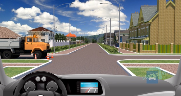 Як вчинити водієві автомобіля з увімкненим проблисковим маячком оранжевого кольору на нерегульованому перехресті рівнозначних доріг?
