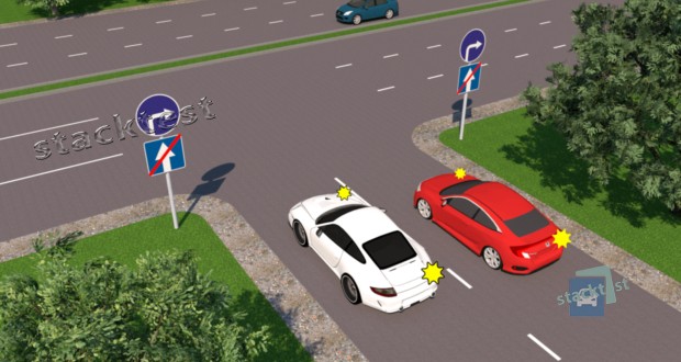 Правильно ли водитель, находящийся слева, выполняет поворот направо?