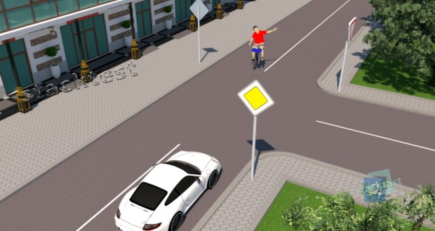 Как поворачивающий налево велосипедист проедет данный перекресток?