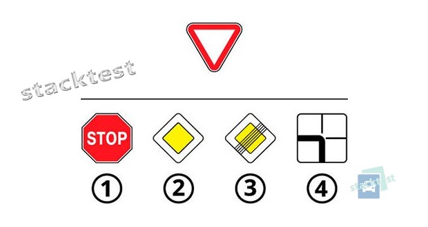 Який дорожній знак встановлено на дорозі, яку перетинає ваша дорога, якщо для вас встановлено даний знак?