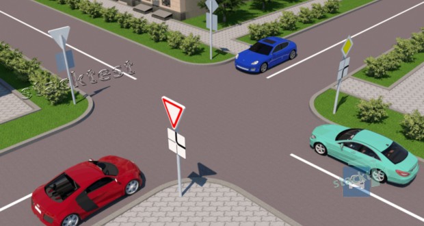 Какая очередность проезда автомобилей на данном перекрестке?