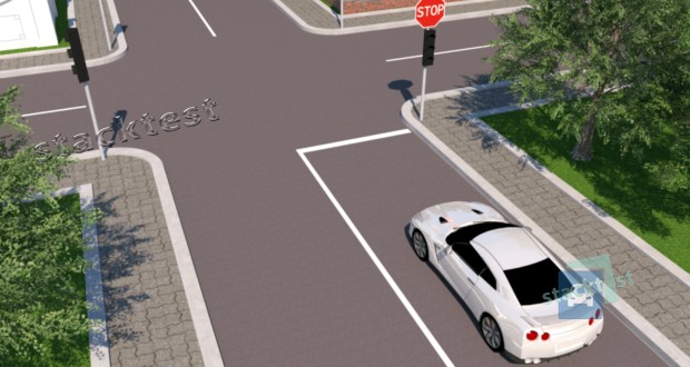 Как водитель приближающегося к перекрестку белого автомобиля должен проехать данный перекресток?
