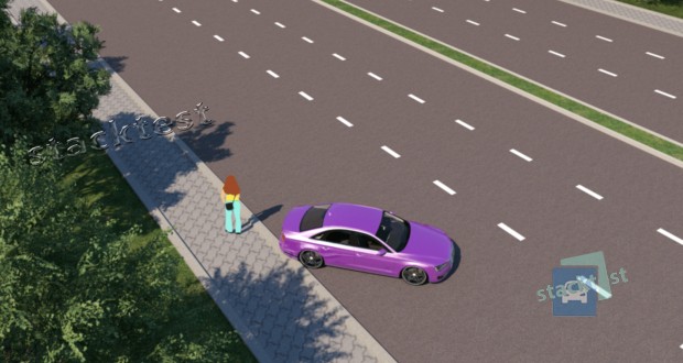 Чи правильно водій фіолетового автомобіля поставив транспортний засіб?